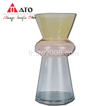 Vase en verre de style entonnoir moderne de pot en cristal en entonnoir moderne